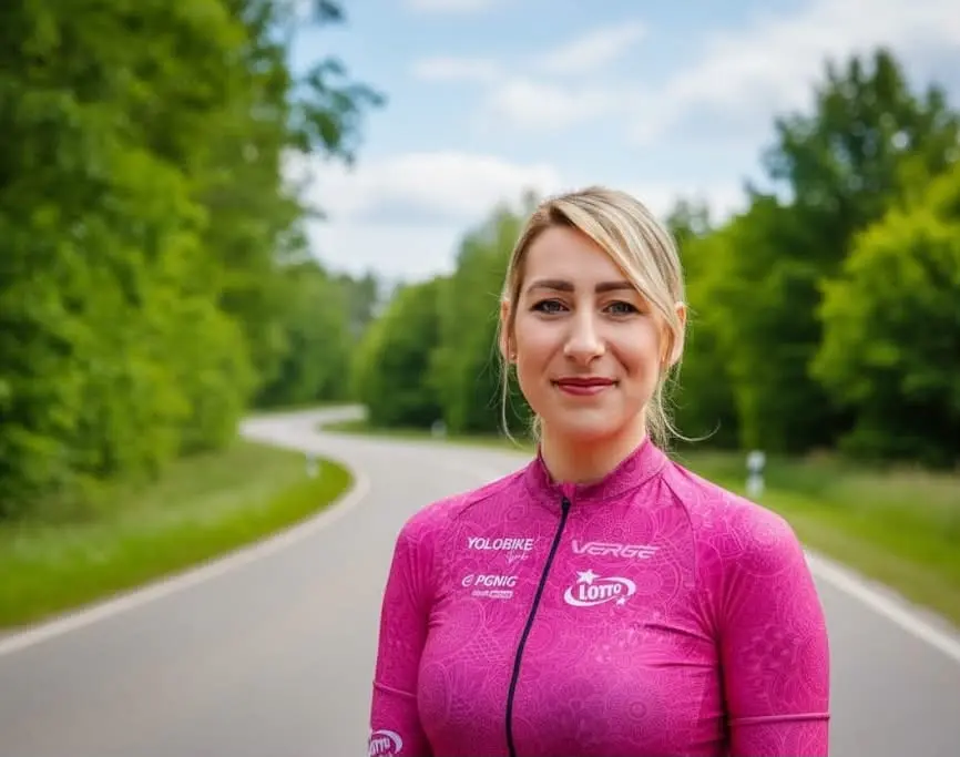 Katarzyna Fedro w stroju kolarskim